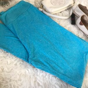 Turquoise blue leggings